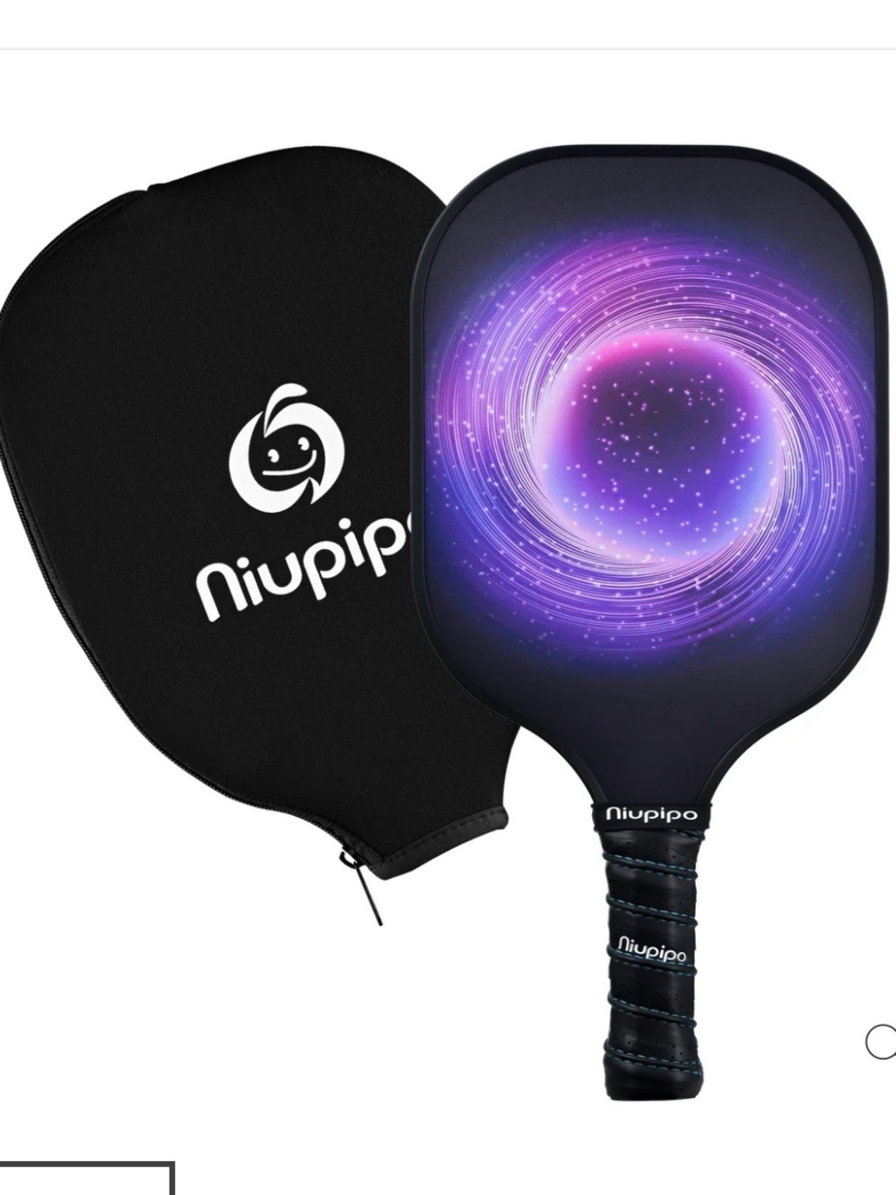 Niupipo Fiberglass Purple Single Pickleball Paddle with Cover